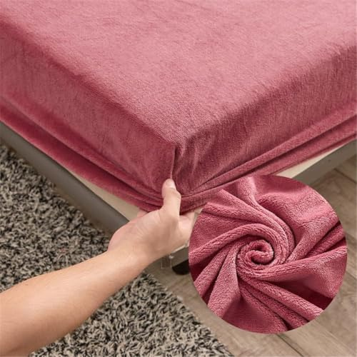 Samt Spannbettlaken 140x200 cm Warm Winter Frottee Spannbetttücher, Highdi Microfleece Flausch Rosa Spannbetttuch 140 x 200 Boxspringbett Bettlaken für Hohe Matratze Steghöhe 25-30cm