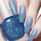 Glitter Nail Varnish, Quick Dry Blue Nail Polish - No UV Lamp Curing, Long Lasting, Chip Resistant, Non-Toxic, Quick Drying, At Home & Salon Manicure (15#Sparkling Blue)