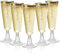 MATANA 96 Premium Elegant Plastic Champagne Flutes with Gold Rim, 150ml - Reusable Toasting Glasses, Cocktail Prosecco Glasses for Weddings, Birthdays, Christmas, BBQ, Parties