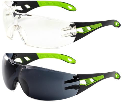 DKDDSSS 2 pcs Gafas de Seguridad, Gafas Protectoras, Protección Ocular, Resistentes a la Niebla y a los Arañazos, para Hombres y Mujeres, para Bricolaje, Laboratorio, Arquitectura, Jardín