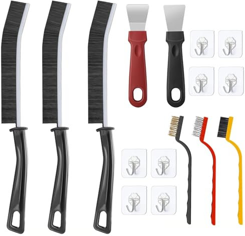 16 Magic Brush Set for Narrow Spaces, Bathroom/Tiles/Kitchen - Crevice Cleaning Magic Brush Tool