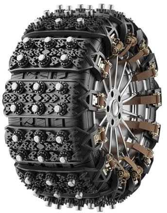 PLOKIJUH Auto Schneeketten für BMW iX3 Electrique G08 2021-2025,Reifen Schneekette Anti-Rutsch Einstellbare Anfahrhilfe Schnee Schnellmontage Extern Zubehör,A1-Black