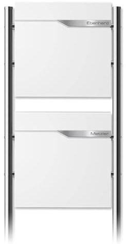 Metzler Doppel Standbriefkasten in Weiß, Pulverbeschichtet & mit Zeitungsfach - Inkl. Edelstahl Standfuß & Namensschild - Personalisierbar mit Gravur - Doppelstandbriefkasten Freistehend