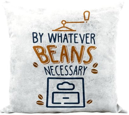 Fabulous Kissen aus Kunstleder, Weiß, von Whatever Beans Necessary Coffee Drink – 40 x 40 cm – Leder-Touch – Bezug und Kissen inklusive