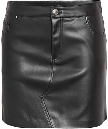 NOISY MAY NMKATE NW PU Skirt NOOS Frauen Kurzer Rock schwarz Streetwear