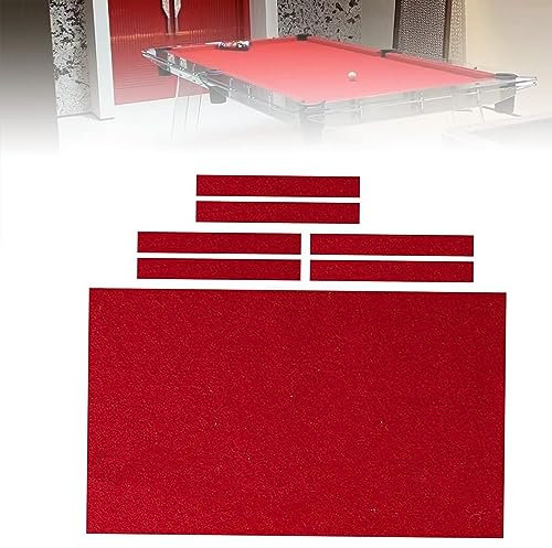 GZKDKZB Billardtuch, Billardtischfilz, schnelles Billardtuch für Standard-Tische mit 7/8/9 Fuß, professionelles Billard-Snooker-Billardtischtuch mit Polstertuchstreifen, Schwarz, 9 Fuß, Ro