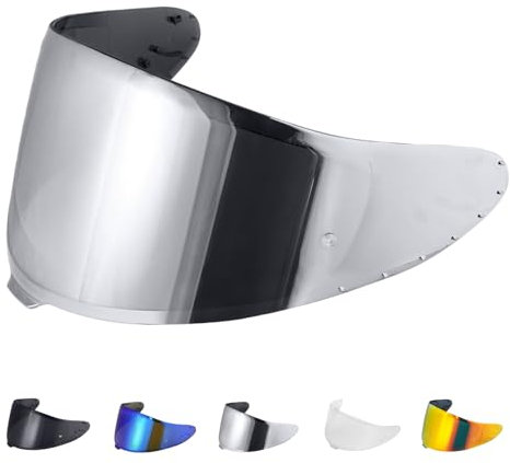 Visiera Casco Moto,Protezione per Il Vento del Motociclo,Casco Parabrezza Moto Visiera a Lente Integrale per Z8 NXR2 RF1400 RF-1400 CWR-F2 CWR-F2R X15 X-Fifteen X-SPR Pro (Argento)