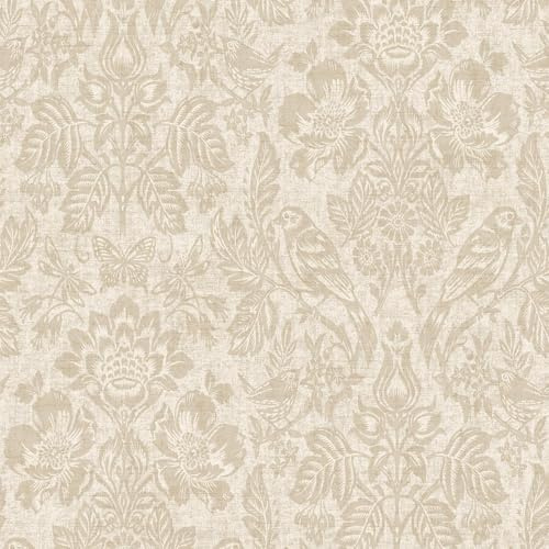 Hawthorn Meadow Woodland Themed Nature Inspired Textured Blown Vinyl Durable Wallpaper Perfect for Living Rooms, Feature Walls or Stunning Bedrooms Neutral Holden 76002