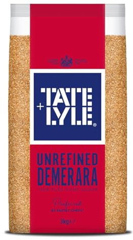 T&L Demerara Sugar 3kg – Premium Raw Cane Sugar | Golden Crystals with a Rich, Molasses Flavor | Perfect for Baking, Coffee, Tea, and Desserts | 100% Natural & Unrefined