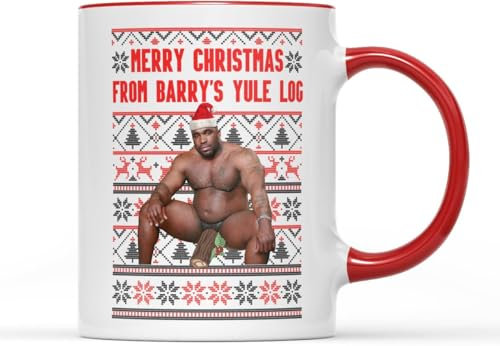 SMARTYPANTS Barry Big Wood Yule Log Christmas Mug Tea Coffee Cup - Novelty Funny Rude Crude Explicit Fun Joke Merry Xmas Eve Festive Jolly Stocking Filler
