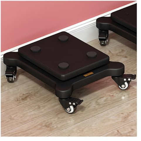 Soporte de aislamiento de subwoofer ajustable con picos y patas de goma, estabilizador de plataforma de altavoz de doble piso sobre ruedas para monitor de estudio y subwoofer