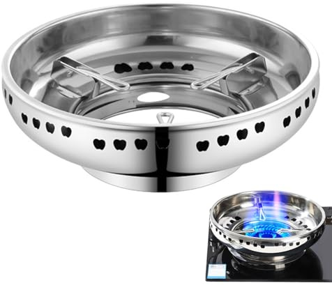 fkngcp Stove Pan Support Stainless Steel double Design Wok Stand for Gas Hob Windproof and Gather Fire Stove Pan Stand for Gas Accessories Support