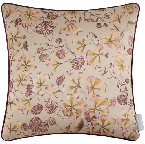 Voyage Maison Philipa Feather Filled Cushion – Botanical Watercolour Floral Bird Luxury Décor (Primrose - 50x50cm)