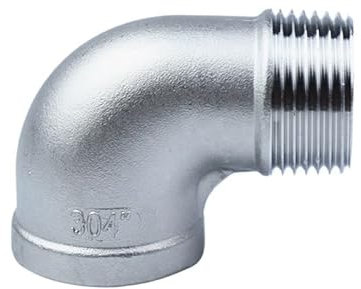 JINFEUGE Raccordo a Gomito Dritto con Filettatura Femmina X Maschio da 1/8 1/4 3/8 1/2 3/4 1 2 90 Gradi, Raccordo per Tubi Usu304/ Color/3/8