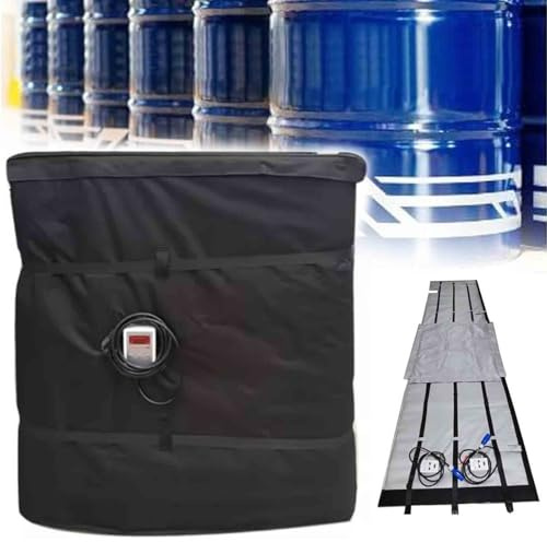 PioMue 110V/220V IBC Drum Heater, Metal Oil Drum Heater, Electric Drum Heating Blanket,Waterproof Insulation Materials,for Oil Drums, Pipes, Water Tanks Black-120℃1000L