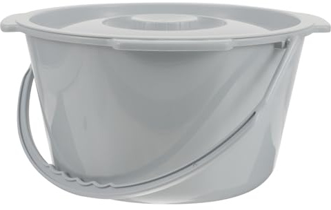 Pot de Chambre et Poignée Portable avec Couvercle en Plastique | Stable à Base Plate, Réutilisable, et Femmes Enceintes pour Personnes Âgées Pot de Chambre Adulte