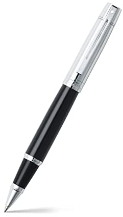 Sheaffer 300 - refillable rollerball pen, glossy black lacquer, polished chrome cap