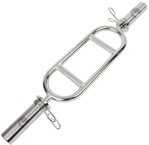Max Strength 34 Triceps Bar For 2 Olympic Weight Plates Barbell with 2 X Spring Collars & Hammer Curl Barbell Chrome Weight Bar Triceps Bicep Triceps and Bodybuilding Weightlifting training