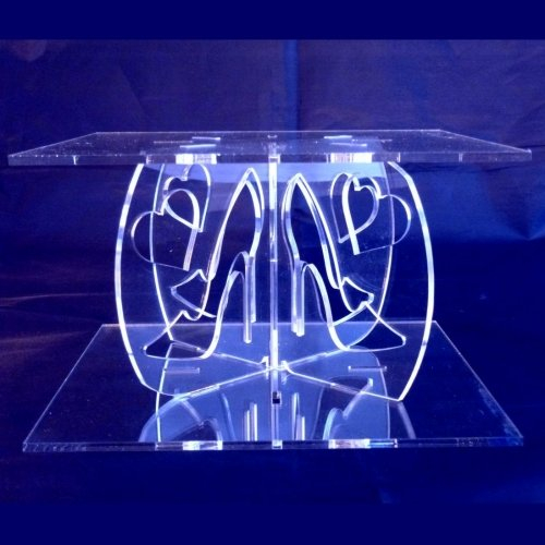 High Heels & Hearts Acrylic Pillars Wedding & Party Cake Separators/Stands SAME SIZE TOP AND BOTTOM