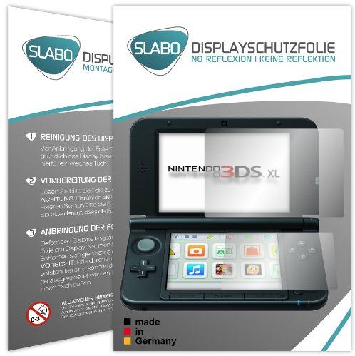 Slabo 2 x Protector de Pantalla para Nintendo 3DS XL lámina Protectora de Pantalla No Reflexion | No Reflexiones Mate