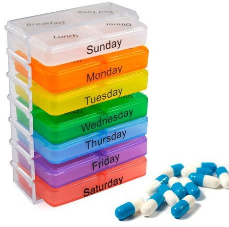 Accessotech 7 Day Pill Mini Box Tablet Holder Medicine Dispenser Organisers Tablets Case