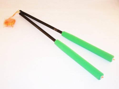 Henrys Unisex Jugend Diabolo Handstäbe, schwarz-grün, 350mm