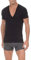 2(X)IST Camiseta de algodón Pima para Hombre, Ajustada, Cuello en V Profundo, Negro, M