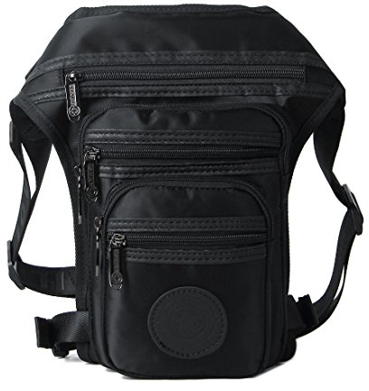 Xieben Nylon Drop Bein Tasche Für Herren Frauen Bauchtasche Reisen Wandern Motorrad Fahren Hüfte Gürteltasche Schwarz