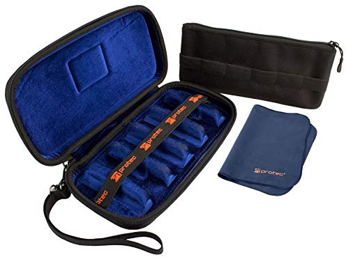 Protec Etui für 6 Mundstücke (Saxophon oder Klarinette) aus Nylon, schwarz - WMC6