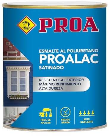 Esmalte Laca al poliuretano Proalac. Rojo Óxido. 750 ML. Pinta tus muebles de cocina, radiadores, madera o metales con la máxima calidad. Valido para interior y exterior. Proa.