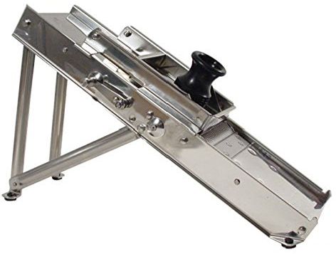 Paderno 49830-60 Mandolino Grand Gourmet, per affettare, triturare, grattugiare e Tagliare, Acciaio Inox 18/10, Acrilico, Dimensioni 40 x 12.Cm