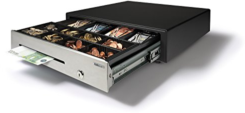 Safescan HD-4141S Tiroir-caisse usage intensif qui stocke votre argent en toute sécurité - Tiroir avec 4 emplacements billets et 8 emplacements pièces - Connexion RJ-12 - Tiroir de 41 x 41.5 x 11.5 cm