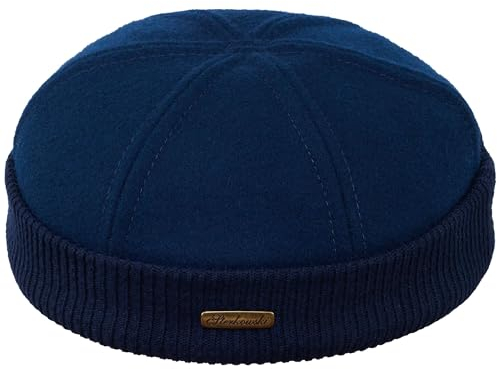 Sterkowski Navy Watch | Wolle Beanie Kappe für Herren und Frauen | Docker Cap Leon der Profi Beanie Herren Fahrrad Mütze Kapitänsmütze Herren Wintermütze Herren 56 cm Marinenblau