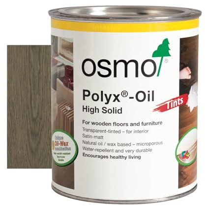 Osmo Polyx®-Oil Tints - Hard Wax Oil 3074, Graphite Satin Finish, 750ml - Durable Wood Oil for Wooden Furniture, Water-Resistant Floor Wax, Wood Treatments - Ideal for Oak, Pine, Spruce, Beech & More