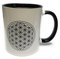 Dreamlife Kaffee- /Teetasse Blume des Lebens schwarz mit Geschenkskarte, Keramik, 330ml