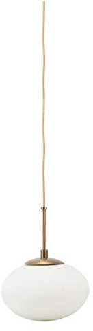 Lampe, Opal, Weiß, Dm: 22 cm, h: 17 cm, E14, Max 40 W, 2,5 m Kabel, handgemachte Glaskugel