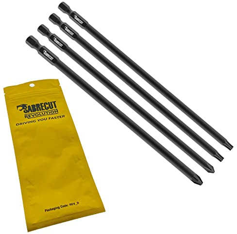 4 x SabreCut SC177K4 177mm PH2 PZ2 TX20 TX25 Compatible with Makita DFR750 DFR750RME BFR750 6844 Autofeed Collated Drywall Screwdriver Gun Bit Phillips Pozi Pozidriv No.2 Torx No.20 No.25 Heavy Duty