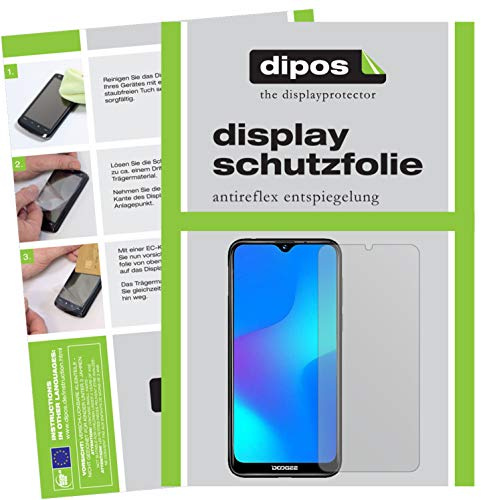 dipos 2x Displayschutzfolie matt für Doogee Y8 | Antireflex, entspiegelnd, passt perfekt, Ultra-Dünn, kratzfest, blasenfrei, Fingerprint-kompatibel, selbstklebend