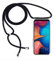 FMPCUON Case Handykette Kompatibel mit Samsung Galaxy A20, Handyhülle Hülle Schutzcase Schutzhülle Necklace Kette - Transparent Silikon Hülle mit Kordel zum Umhängen + Panzerglas Schutzfolie