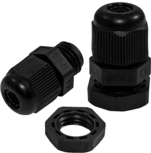 Lumonic 10x Kabelverschraubung M12 PG7 IP67 metrisch d3-6,5mm I Kabeldurchführung wasserdicht in schwarz I Verschraubungen, Schlauchdurchführung M12 P