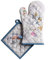 Maison d' Hermine Ofenhandschuh(19cm x 33cm) & Topflappen(20cm x 20cm) Küchenhandschuh aus 100% Baumwolle + Topflappen, hitzebeständig für Bankett, Grill, Equinoxe - Grey – Erntedankfest/Weihnachten