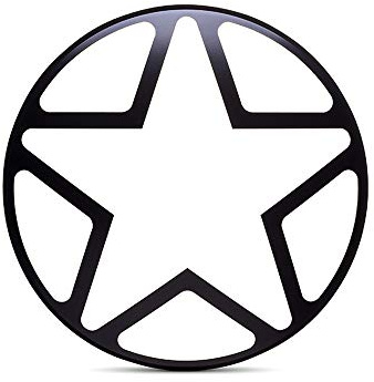 Alchemy Parts Moto Metallo Faro Cover 7 Pollici Nero Opaco Star Design Griglia Scrambler Project