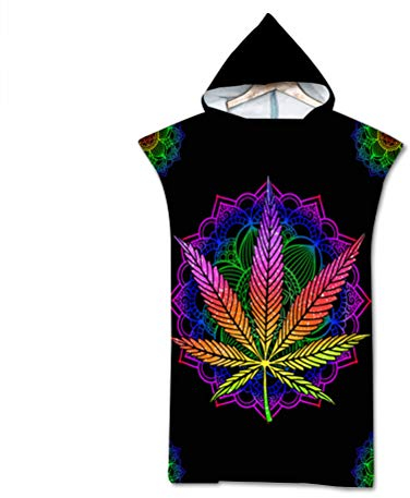 Böhmisches Kapuzen Handtuch Badetuch Für Erwachsene Indisch Mandala Sport Schwimmen Superfeine Faser Badetuch Poncho Bademantel Neoprenanzug Robe (Farbe 4 Blatt)