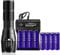 VISVIC Bright Flashlight, 4 Slot Universal Battery Charger, with 8 Rechargeable 18650 Top Button 3.7v Lithium Batteries, Smart Charger 18650, 26650, 18500, 16650 Rechargeable Batteries