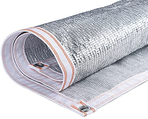 Telo ombreggiante in alluminio al 99% per il sole, resistente tessuto a rete parasole per piante, auto, cani, serra, dimensioni opzionali (dimensioni: 3 × 3 m)