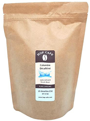 HOP CAFE - Café en dosette ESE - Décaféiné sans solvant - Sachet de 25 dosettes