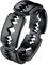 PROSTEEL Herren Rasierklingen Design Ring Schwarz Edelstahl Größe 62 Hochzeit Verlobung Bandring 7mm breit Partnerring Trauring Punk Stil Finger Ring Modeschmuck Accessoire für Geburtstag