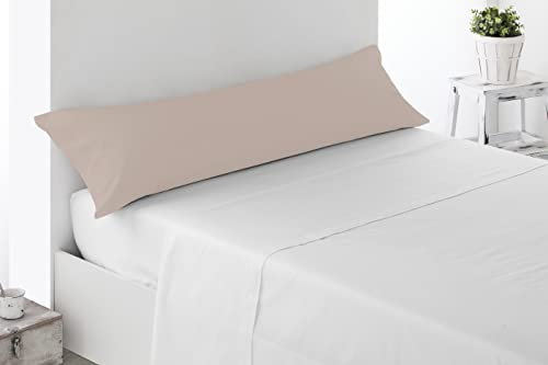 Miracle Home Funda Almohada, Suave y Cómoda, Algodón 50% Poliéster, Beige, Cama 135