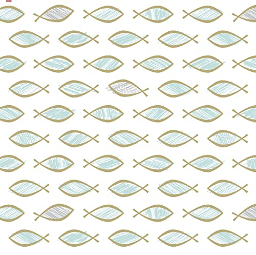 20 Servietten Goldene Fische in blau und grau | Kommunion | Konfirmation | Taufe | Tischdeko 33x33cm