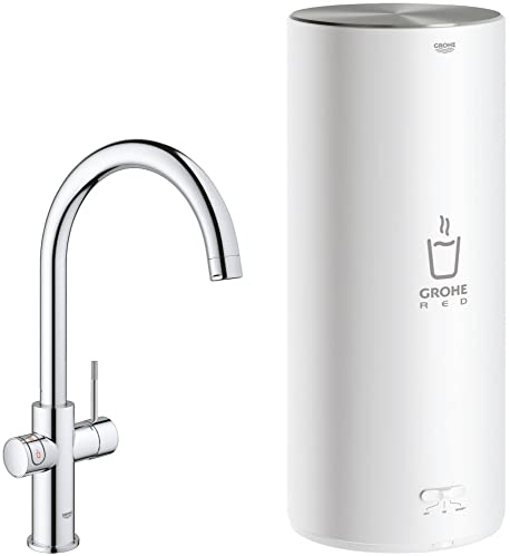 Grohe Red Kochendwasserhahn mit C-Auslauf und Kombikessel Chrom